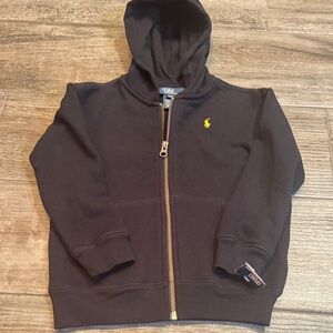 Polo by Ralph Lauren Black Hoodie with Yellow Logo